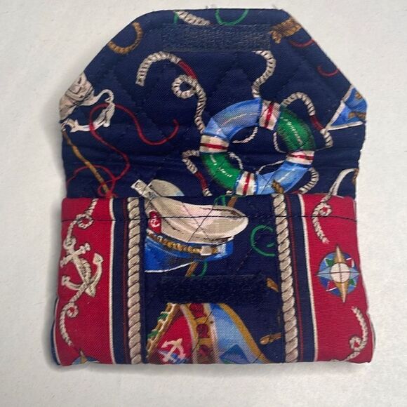 RARE 90s Vera Bradley Spring 1994 Regatta Print Quilted Coin Purse - Picture 3 of 8